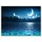 Designart - Romantic Moon Over Deep Blue Sea I - Nautical &#x26; Coastal Canvas Wall Art Print